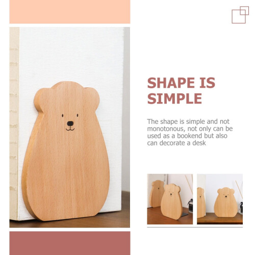 FRCOLOR 2 Pcs Rack Bear Bookends Practical Home Accessory Cute Office 2