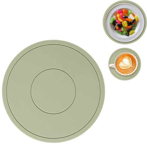 Ronde, hittebestendige siliconen placemats, set van 4 2