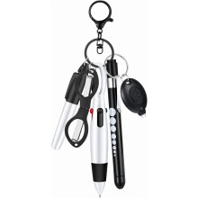 6-Pc Nurse Pen Set: Marker, Retractable Ballpoint, Keychain Clip, Foldable Scissors, LED Flashlight – Compatible with Nurse Accessories