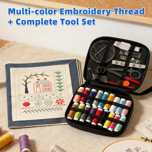 Embroidery Stitch Book Kit for Beginners – 106 Patterns, DIY Sewing Kit, Compatible with All Basic Embroidery Tools 2