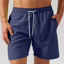 Pantaloncini sportivi da uomo ad asciugatura rapida, traspiranti, tinta unita, con coulisse, lunghezza al ginocchio, vestibilità ampia, ideali per