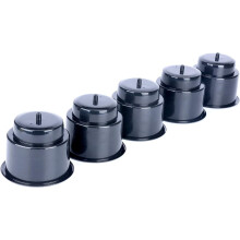 (Set da 5) Porta lattine in plastica da incasso nero con scarico per barca, auto, camper e imbarcazioni - Nero