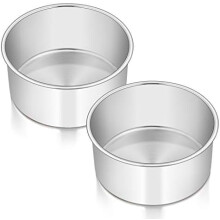 Set van 2 ronde roestvrijstalen bakvormen van 15 cm.