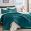 Ensemble de couette 7 pièces pour lit double – Microfibre brossée, Paon 1