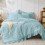 Ensemble de couette Queen en seersucker avec volants 1