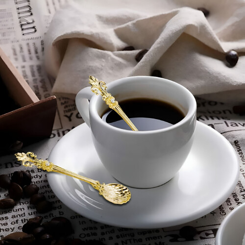 Ensemble de 4 cuillères à expresso dorées vintage ACDANC 2
