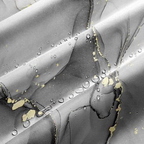 Grey Marble Abstract Shower Curtain 72x72 in 2