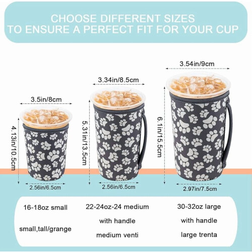 Manchons réutilisables en néoprène pour café glacé (lot de 3) 1
