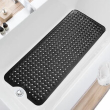 Tapete antiderrapante para banheira 40x16 polegadas preto
