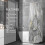 Grey Marble Abstract Shower Curtain 72x72 in 2