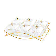 Plateau de fruits secs, plateau de service de fruits nordiques avec couvercle, 6 bols de service pour biscuits sucrés, noix, fête, maison, mariage,