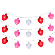 Guirlande lumineuse LED YOCBZ en forme de cœur, 1,5 m, 10 cœurs rouges/roses – Décoration romantique pour la Saint-Valentin, les mariages et les