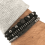 DESIGNICE Pulseras Para Hombres Μαύρες Χάλκινες Χάντρες για Άνδρες, Δώρα για Αγόρια, Βραχιόλι 5