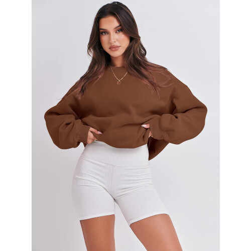 Γυναικεία μπλούζα με μακριά μανίκια, casual, ζιβάγκο, άνετη γραμμή, φλις μπλούζες με 2
