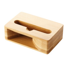 Bamboo speaker stand for phone tablet desktop with amplifier