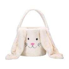 Sac de Pâques en peluche lapin pour enfants – Sac à main en velours, 24 x 20 cm