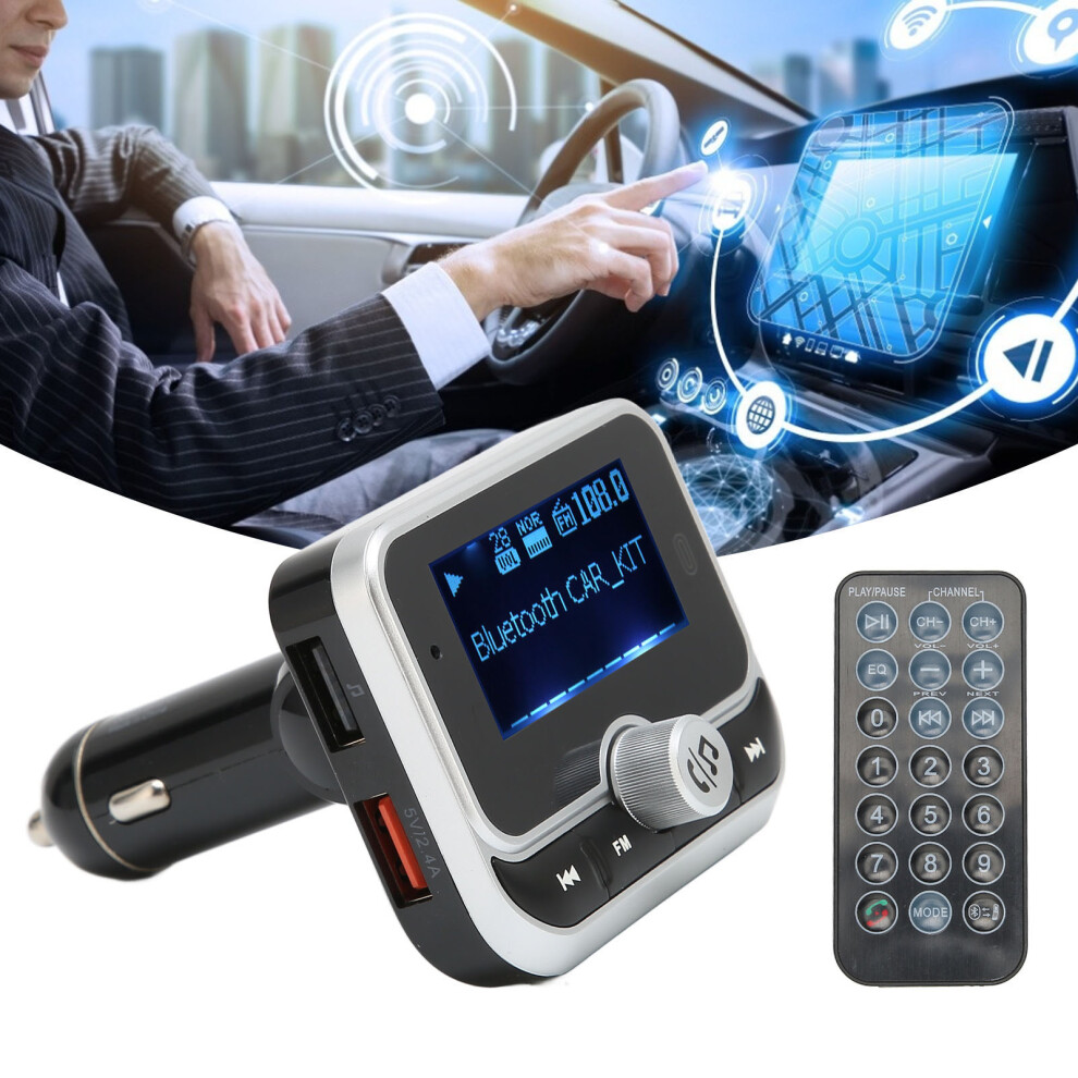 Bluetooth Fm Transmitter Dual Usb 76-108Mhz 1.8" Screen Car Charger 4331384124409