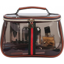 Retro Vintage Make-uptas – Grote Waterdichte Transparante Make-up Organizer, Draagbare Reiscosmeticatas voor Dames