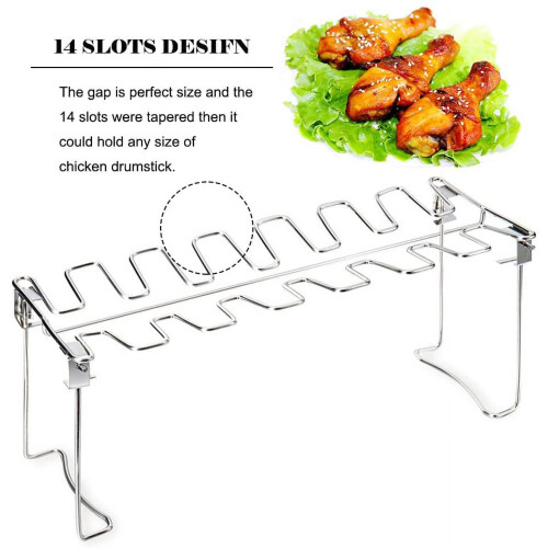 Grillstativ til kyllingelår i rustfrit stål, grillstativ til non-stick grill 2