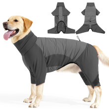 Vintervarm fleece hundefrakke, vindtæt jakke med fire ben til små/mellemstore/store hunde, rullekrave-flyverdragt – kompatibel med alle racer