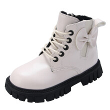 Ediodpoh Kinderschuhe, Stiefeletten mit Absatz, bequeme Stiefeletten mit weicher Sohle, Freizeitschuhe, Kinderschuhe, Weiß, Größe 13,5