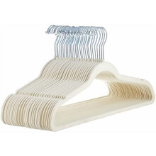 Cintres fins en velours antidérapants pour costumes, noir/or rose, lot de 50