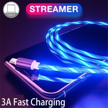 Câble USB-C de 2 m avec éclairage LED dynamique, compatible avec Samsung Galaxy S10/S9/S8+/Note9/8 et Android