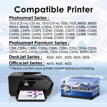 Cartouche d'encre compatible JUNXIAO-564XL, remplacement pour HP564XL (5 noirs), haute capacité pour Photosmart7520/6520/5520/5510, Deskjet3520/3522,