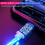 Câble USB-C de 2 m avec éclairage LED dynamique, compatible avec Samsung Galaxy S10/S9/S8+/Note9/8 et Android 4