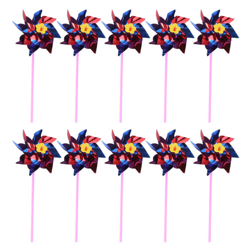 20 τεμάχια πλαστικό ουράνιο τόξο pinwheel DIY ανεμόμυλος πολύχρωμο παιχνίδι για παιδιά 2