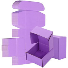 25-Pack 4x4x2" Purple Corrugated Shipping Boxes – Small Business Mailing, Gift & Literature Packaging