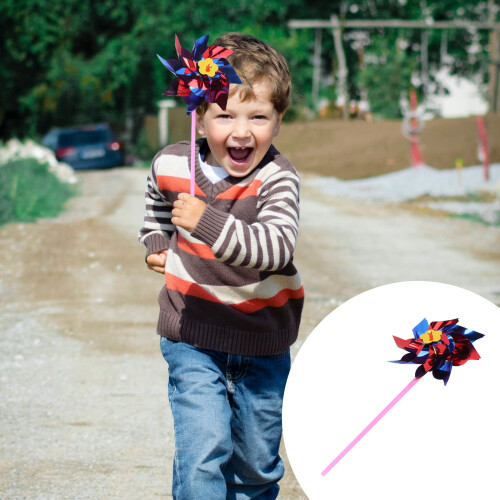 20 τεμάχια πλαστικό ουράνιο τόξο pinwheel DIY ανεμόμυλος πολύχρωμο παιχνίδι για παιδιά 1