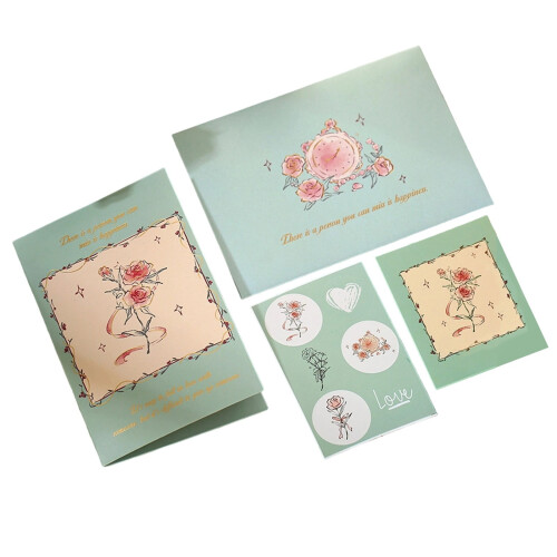 Paper Pop-Up Greeting Card Romantic Floral Design 1