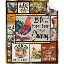 Plaid en flanelle douce à motif poulet, 127 x 102 cm, léger et confortable pour les enfants, la maison, le lit ou le canapé — Convient à toutes