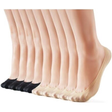 De 3 a 9 pares de calcetines invisibles para mujer, de nailon, de corte ultrabajo, antideslizantes, finos, para usar con zapatos planos.