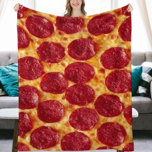 3D Pizza Plaid Deken 50x40 inch Microvezel Flanel