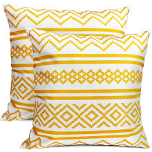 Lot de 2 housses de coussin en lin à pois noirs, 45 x 45 cm, compatibles avec les coussins standard.