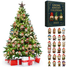Calendrier de l'Avent Gnome, compte à rebours de Noël, jeu de société familial pour les fêtes, cadeau de Noël à glisser dans une chaussette,