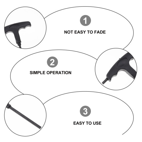 Roller Skate Wrench Set T-Shape Portable Tool Black 1