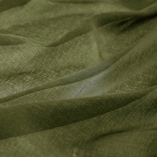 Διαφανείς κουρτίνες σε λαδί χρώμα με όψη λινού 54x63 ίντσες (2 τεμάχια) 1
