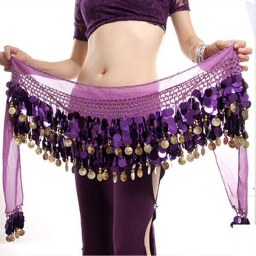 Μόδα Γυναικών Χορού της Κοιλιάς Hip Wrap Κασκόλ με Κέρματα και Πούλιες, Φούστα Φόρεμα
