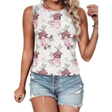 Lässige Sommer-Shirts für Damen mit Rundhalsausschnitt und kurzen Ärmeln