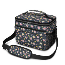 Sac à lunch isotherme à motif floral 10 x 6,7 x 8 pouces