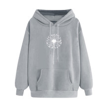 Damen-Hoodie zum Valentinstag, grauer Pullover mit Herzmotiv, Langarm