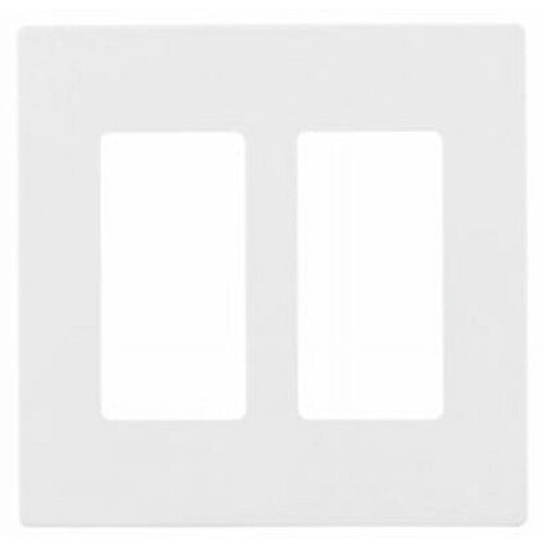 Plaque de recouvrement pour interrupteur double – Plastique blanc, lot de 2 1