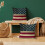 Conjunto de 2 capas de almofada vintage em linho com a bandeira americana, 50x50cm (20x20 polegadas). 2