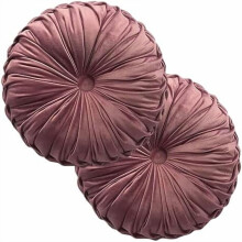 2 stuks ronde sierkussens, decoratieve pompoenvormige fluwelen boho geplooide bedkussens met rugsteun voor bank, stoel, studentenkamer, auto, 14,96