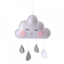 Felt Hanging Cloud & Raindrop Decor – Cute Cartoon Pendant for Kids' Room, Bedroom, Living Room (Compatible with Home Hanging Decor)