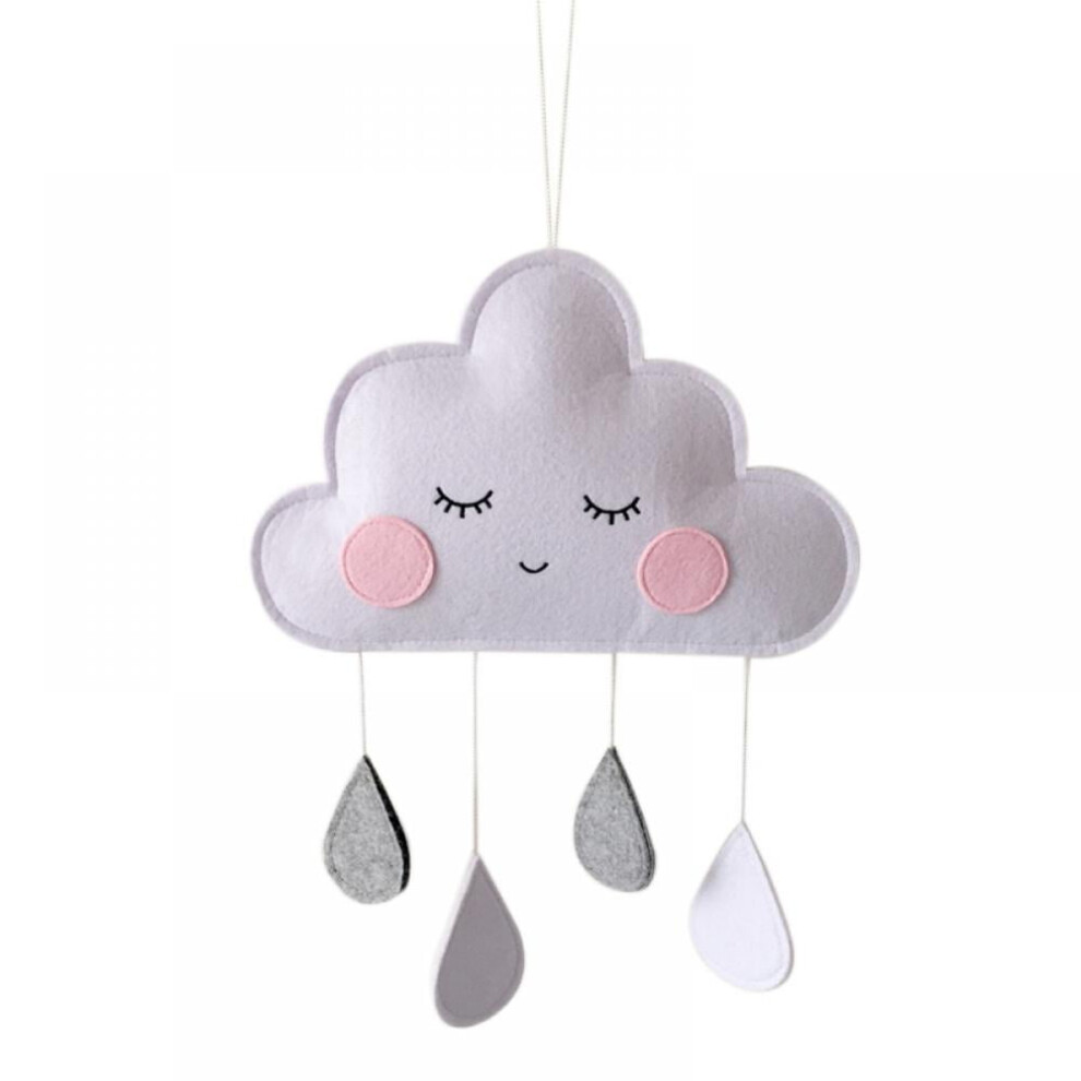 Felt Hanging Cloud & Raindrop Decor – Cute Cartoon Pendant for Kids' Room, Bedroom, Living Room (Compatible with Home Hanging Decor)