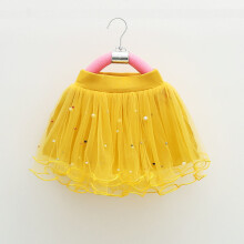 Mini Tutu Hame Taaperoille Tytöille Söpö Juhlatanssiliitos Yksivärinen Verkkolanka Crimpping Helmi Paljeteilla Tylli Hame, Keltainen